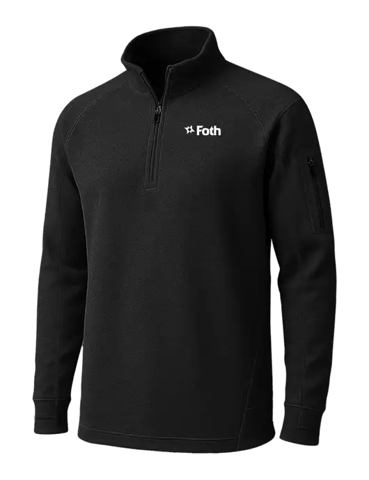 Black Tech Fleece 1/4 Zip Pullover w/Foth Logo