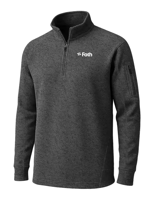 Graphite Heather Tech Fleece 1/4 Zip Pullover w/Foth Logo