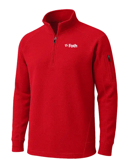 True Red Tech Fleece 1/4 Zip Pullover w/Foth Logo