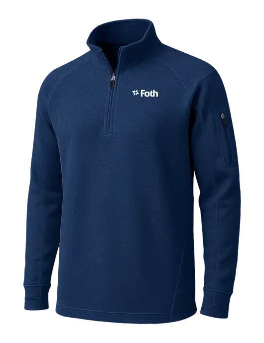 True Navy Tech Fleece 1/4 Zip Pullover w/Foth Logo