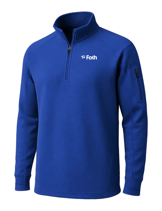 True Royal Tech Fleece 1/4 Zip Pullover w/Foth Logo