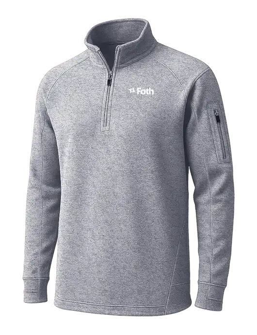Grey Heather Tech Fleece 1/4 Zip Pullover w/Foth Logo