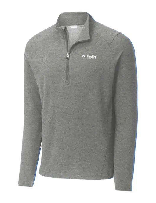 Sport-Wick Flex Fleece Light Grey Heather 1/4-Zip w/Foth Logo