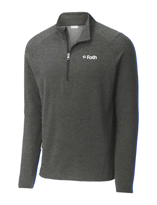 Sport-Wick Flex Fleece Dark Grey Heather 1/4-Zip w/Foth Logo