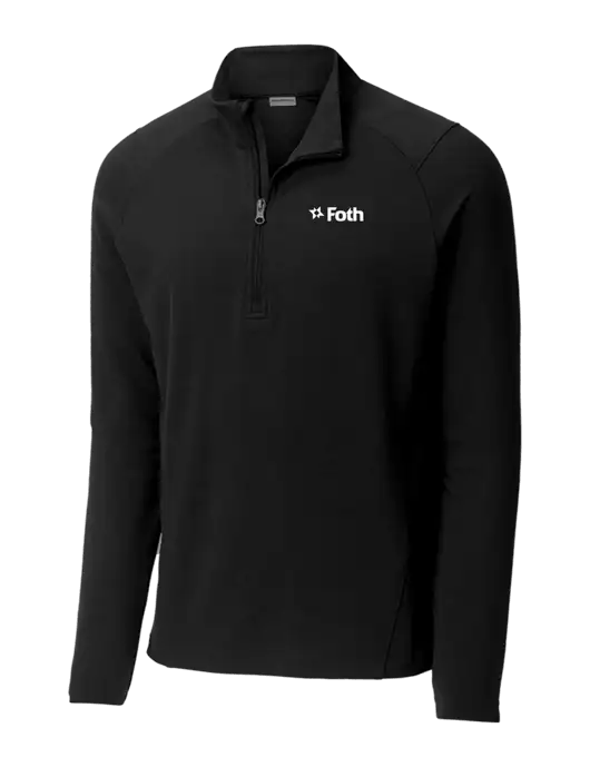 Sport-Wick Flex Fleece Black 1/4-Zip w/Foth Logo