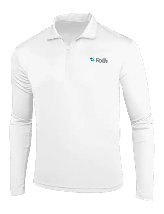 White PosiCharge Competitor 1/4 Zip Pullover w/Foth Logo
