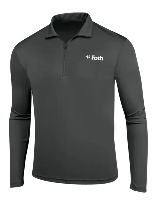 Dark Grey PosiCharge Competitor 1/4 Zip Pullover w/Foth Logo