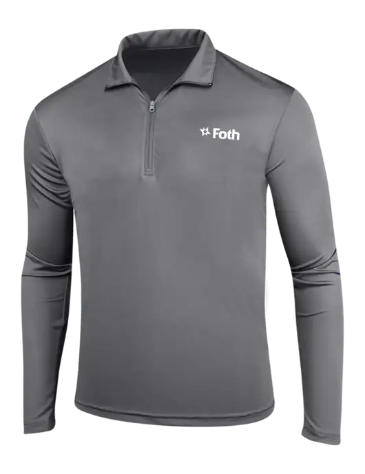 Medium Grey PosiCharge Competitor 1/4 Zip Pullover w/Foth Logo