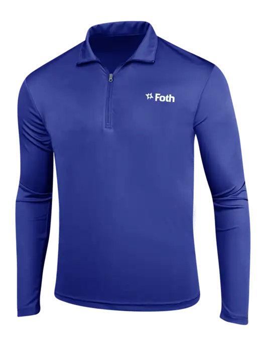 Dark Royal PosiCharge Competitor 1/4 Zip Pullover w/Foth Logo