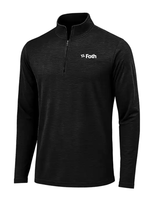 Black Triad Solid Posicharge Tri-Blend Wicking 1/4 Zip Pullover w/Foth Logo