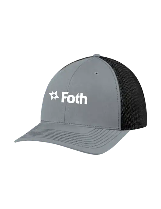 Richardson Adjustable Snapback Original 112 Trucker Cap Heather Grey w/Black Mesh w/Foth Logo