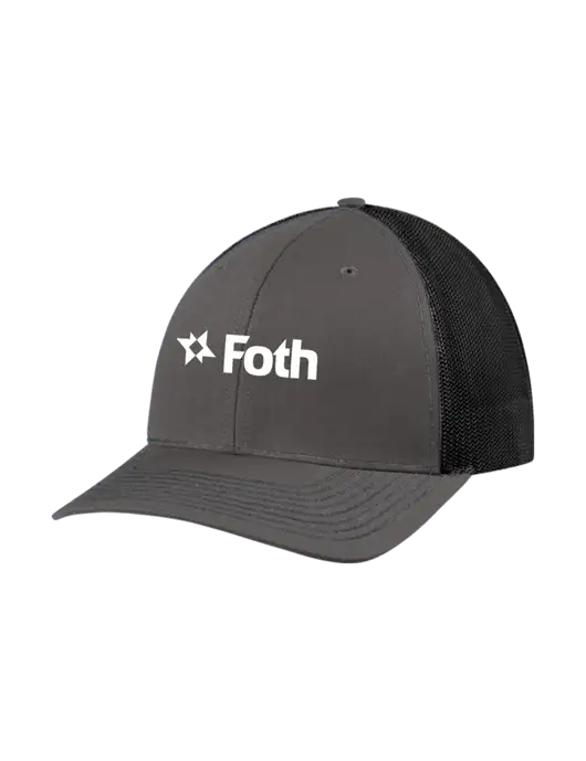 Richardson Adjustable Snapback Original 112 Trucker Cap Dark Grey w/Black Mesh w/Foth Logo