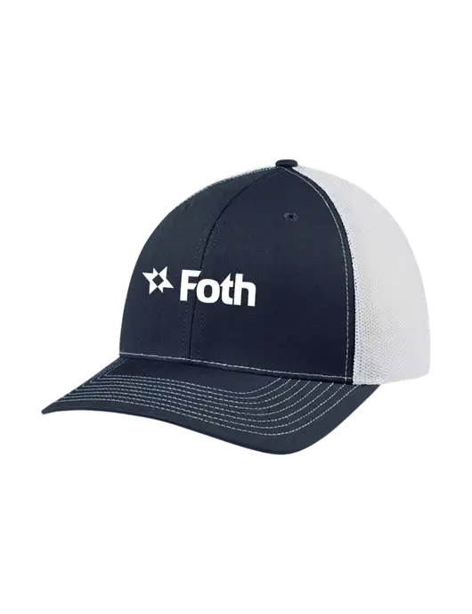 Richardson Adjustable Snapback Original 112 Trucker Cap Navy w/White Mesh w/Foth Logo