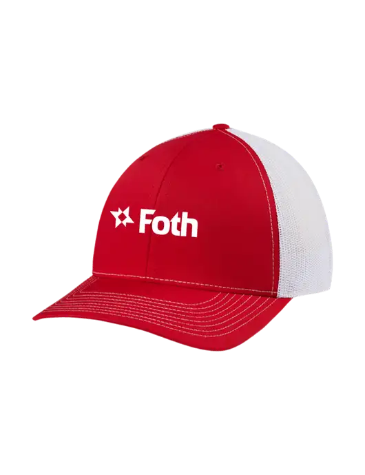 Richardson Adjustable Snapback Original 112 Trucker Cap Red w/White Mesh w/Foth Logo