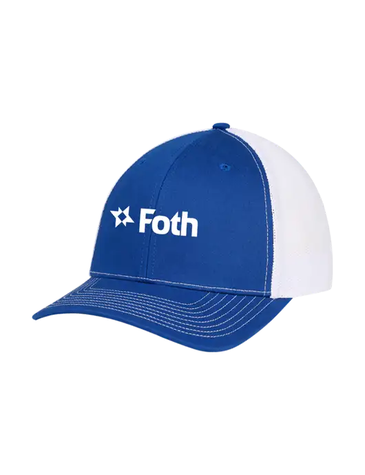 Richardson Adjustable Snapback Original 112 Trucker Cap Royal w/White Mesh w/Foth Logo