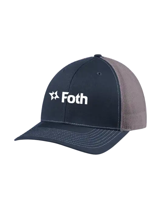 Richardson Adjustable Snapback Original 112 Trucker Cap Navy w/Charcoal Mesh w/Foth Logo