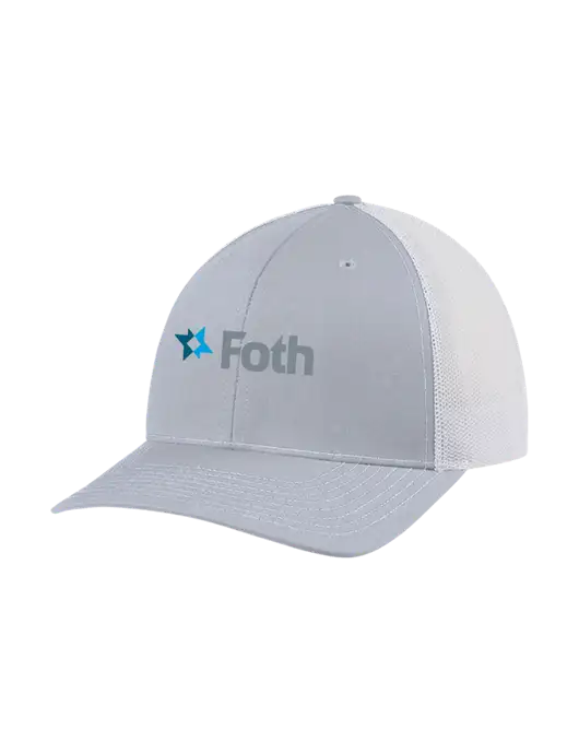 Richardson Adjustable Snapback Original 112 Trucker Cap Light Heather Grey w/White Mesh w/Foth Logo
