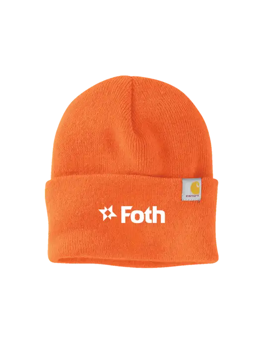 Carhartt Orange Watch Cap 2.0 w/Foth Logo