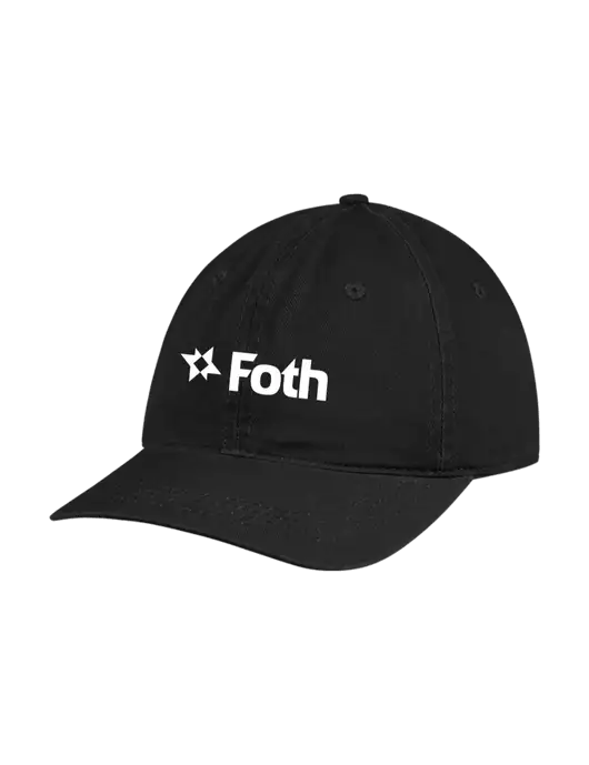 Garment Washed Unstructured Twill Black Cap w/Foth Logo
