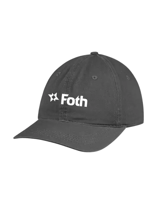 Garment Washed Unstructured Twill Charcoal Cap w/Foth Logo