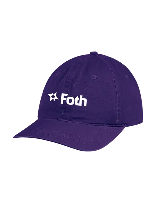 Garment Washed Unstructured Twill Purple Cap w/Foth Logo