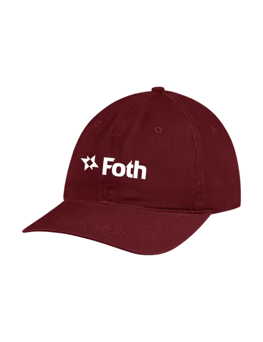 Garment Washed Unstructured Twill Maroon Cap w/Foth Logo