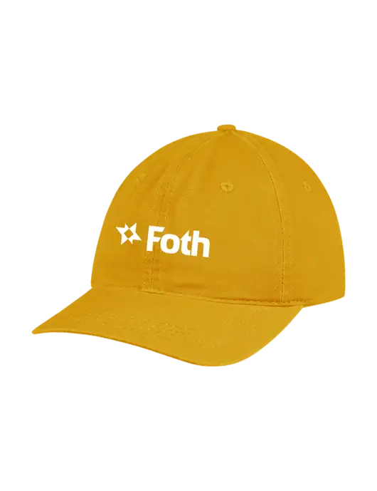 Garment Washed Unstructured Twill Yellow Gold Cap w/Foth Logo