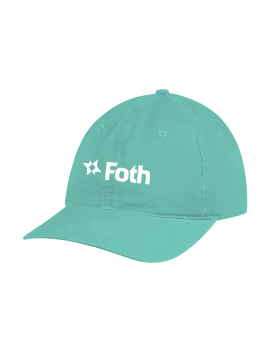Garment Washed Unstructured Twill Very Light Teal Cap w/Foth Logo