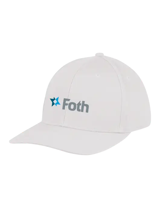 Premium Modern Structured Twill White Snapback Cap w/Foth Logo