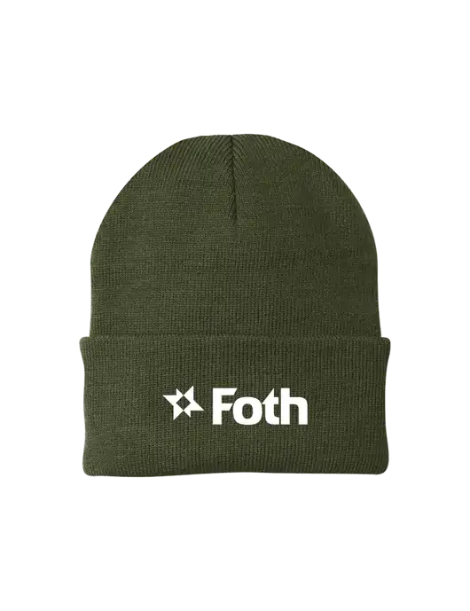 Dark Olive Green Knit Cap w/Foth Logo