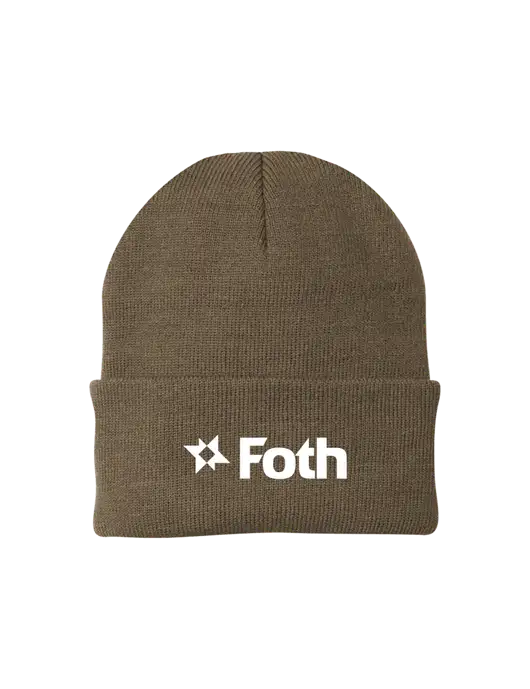 Light Brown Knit Cap w/Foth Logo