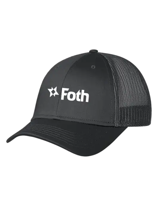 Charcoal Mesh Trucker Cap Snap Back w/Foth Logo