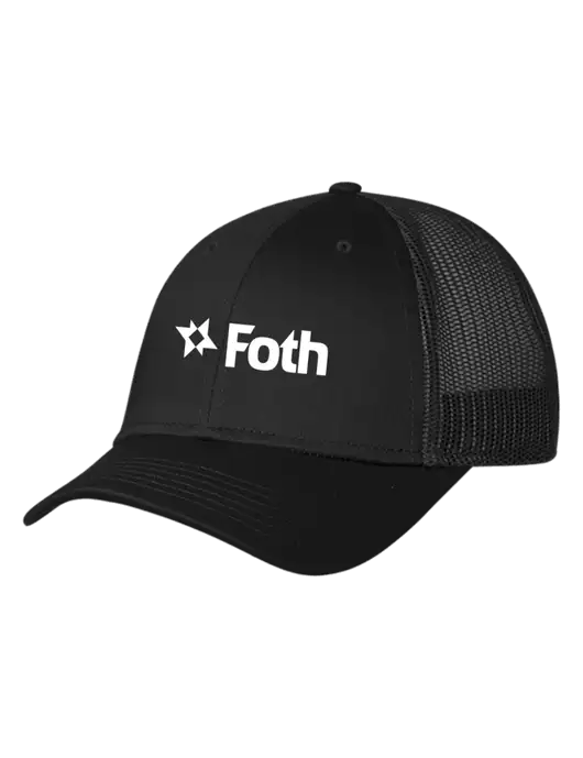 Black Mesh Trucker Cap Snap Back w/Foth Logo