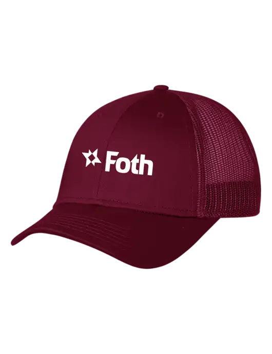 Maroon Mesh Trucker Cap Snap Back w/Foth Logo