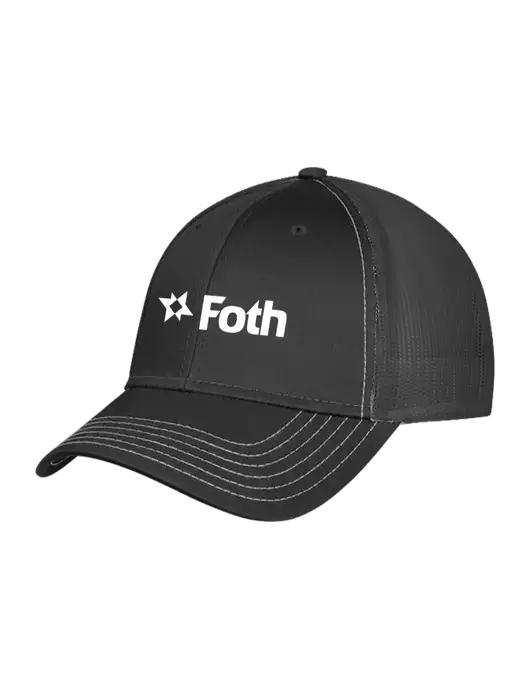 Charcoal Grey Mesh Trucker Cap Snap Back w/Foth Logo