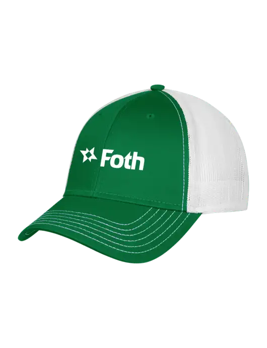 Kelly/White Mesh Trucker Cap Snap Back w/Foth Logo