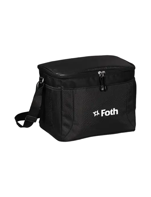 12 Can Black/Black Cube Cooler  w/Foth Logo
