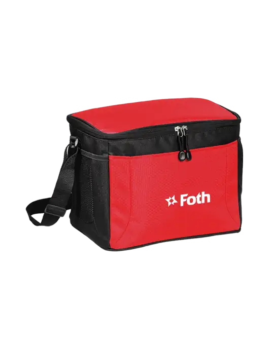 12 Can Red/Black Cube Cooler  w/Foth Logo