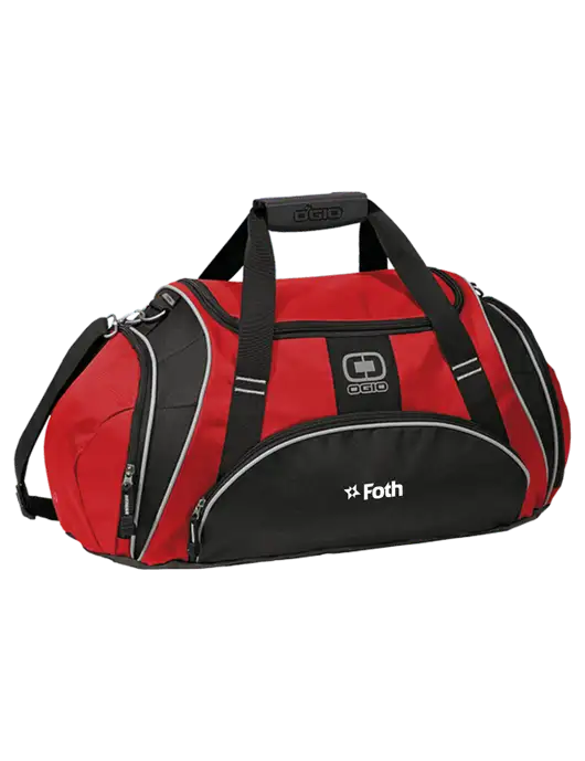 OGIO Red Crunch Duffel
 w/Foth Logo