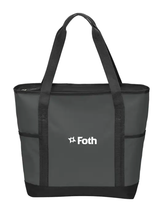 On the Go Charcoal/Black Tote  w/Foth Logo