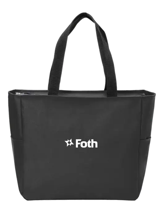 Everyday Black Zip Tote  w/Foth Logo