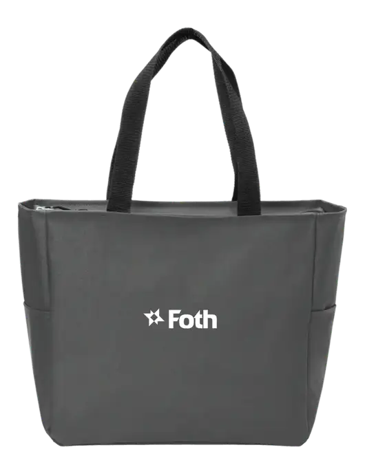 Everyday Charcoal Zip Tote Dark w/Foth Logo