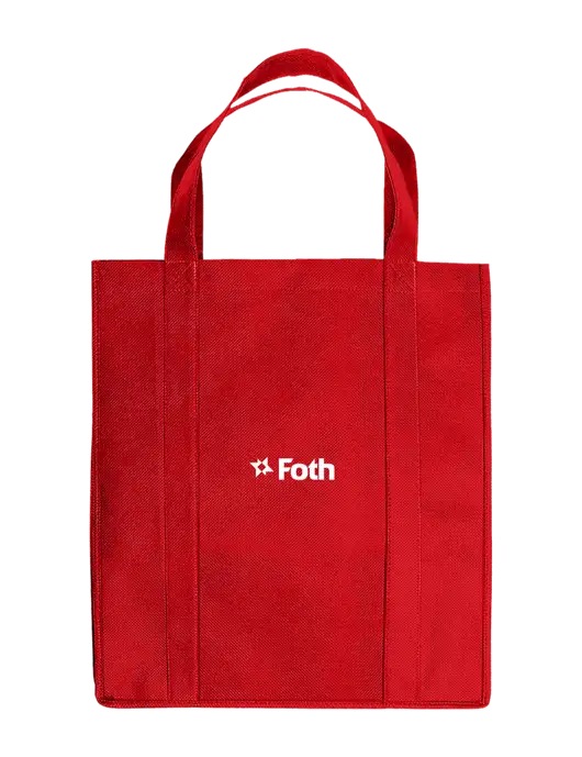 Eco Reusable Jumbo Red Shopping Bag w/Foth Logo