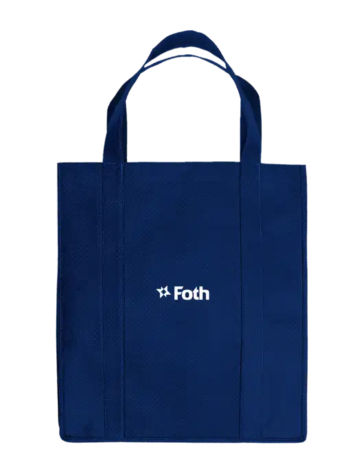 Eco Reusable Jumbo Navy Blue Shopping Bag w/Foth Logo