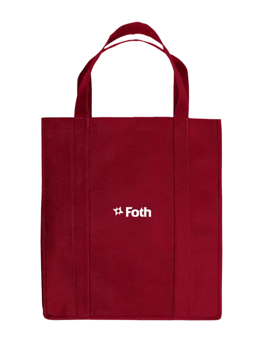 Eco Reusable Jumbo Maroon Shopping Bag w/Foth Logo