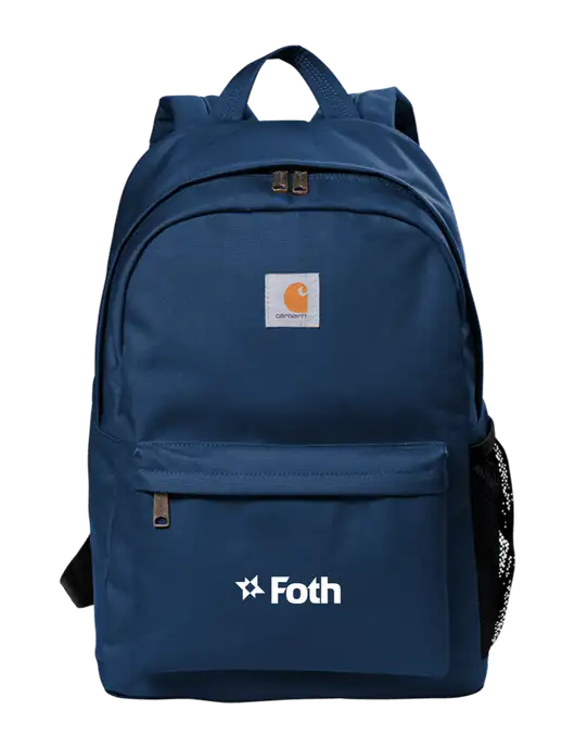 Carhartt Navy Canvas Backpack w/Foth Logo