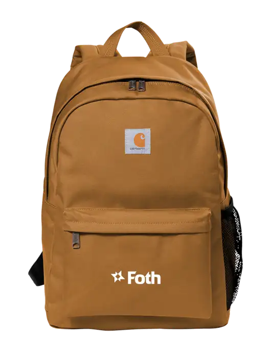 Carhartt Brown Canvas Backpack w/Foth Logo