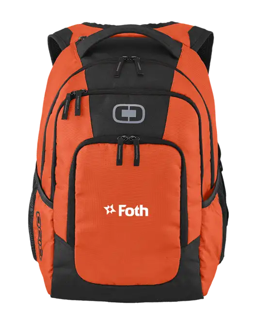 OGIO Orange Logan Laptop Backpack
 w/Foth Logo
