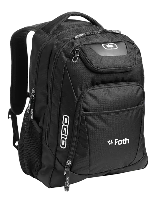 OGIO Black/Silver Excelsior Laptop Backpack w/Foth Logo
