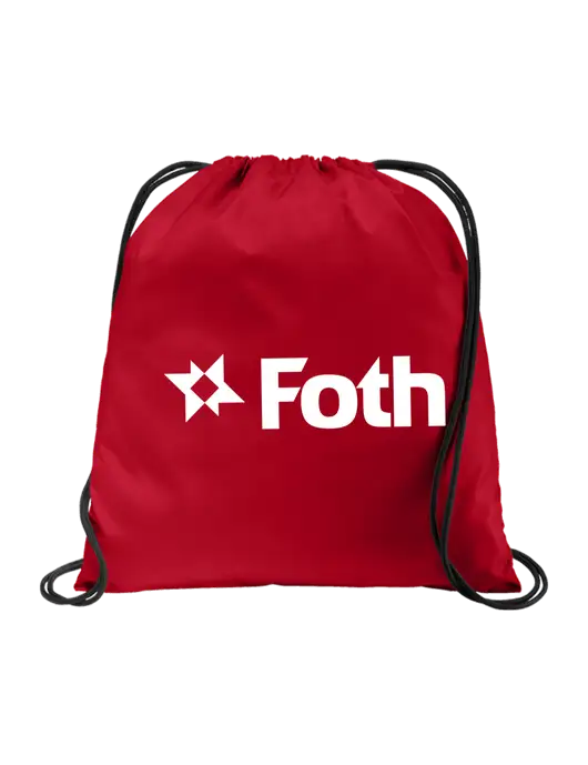 Drawstring True Red Cinch Pack w/Foth Logo